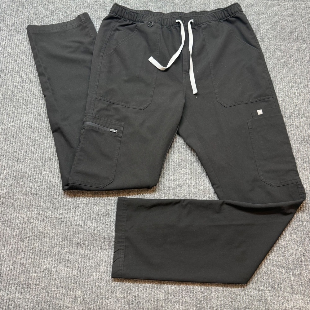 FIGS Black Technical Scrub Pants L Tall Medical Jogger Workwear Athleisure